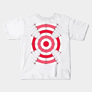 Red Retro Mod Vintage 70's patterns Kids T-Shirt